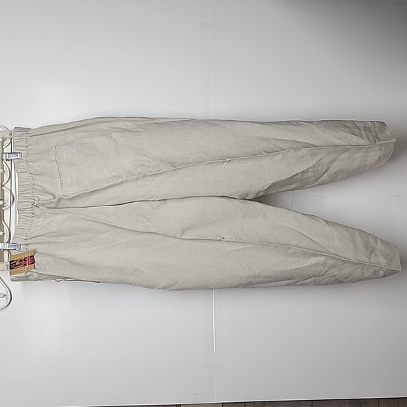 The Havanera Co. Sz 36-38 Natural Linen summer breeze pants.  Comfy elastic tie - Picture 5 of 13